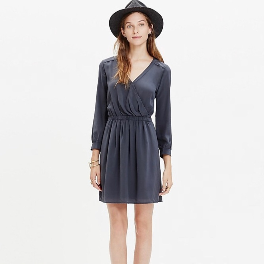 ✨HP✨ Madewell Silk Faux-Wrap Dress